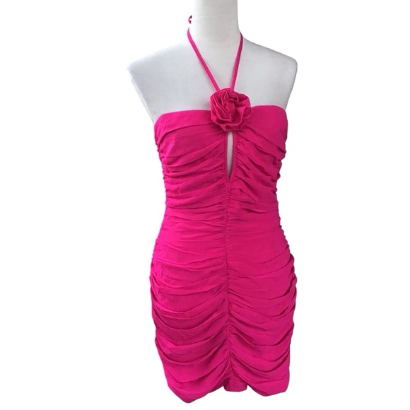 Runaway The Label Rosette Mini Dress In Fuchsia Size 8/Large - Picture 7 of 12
